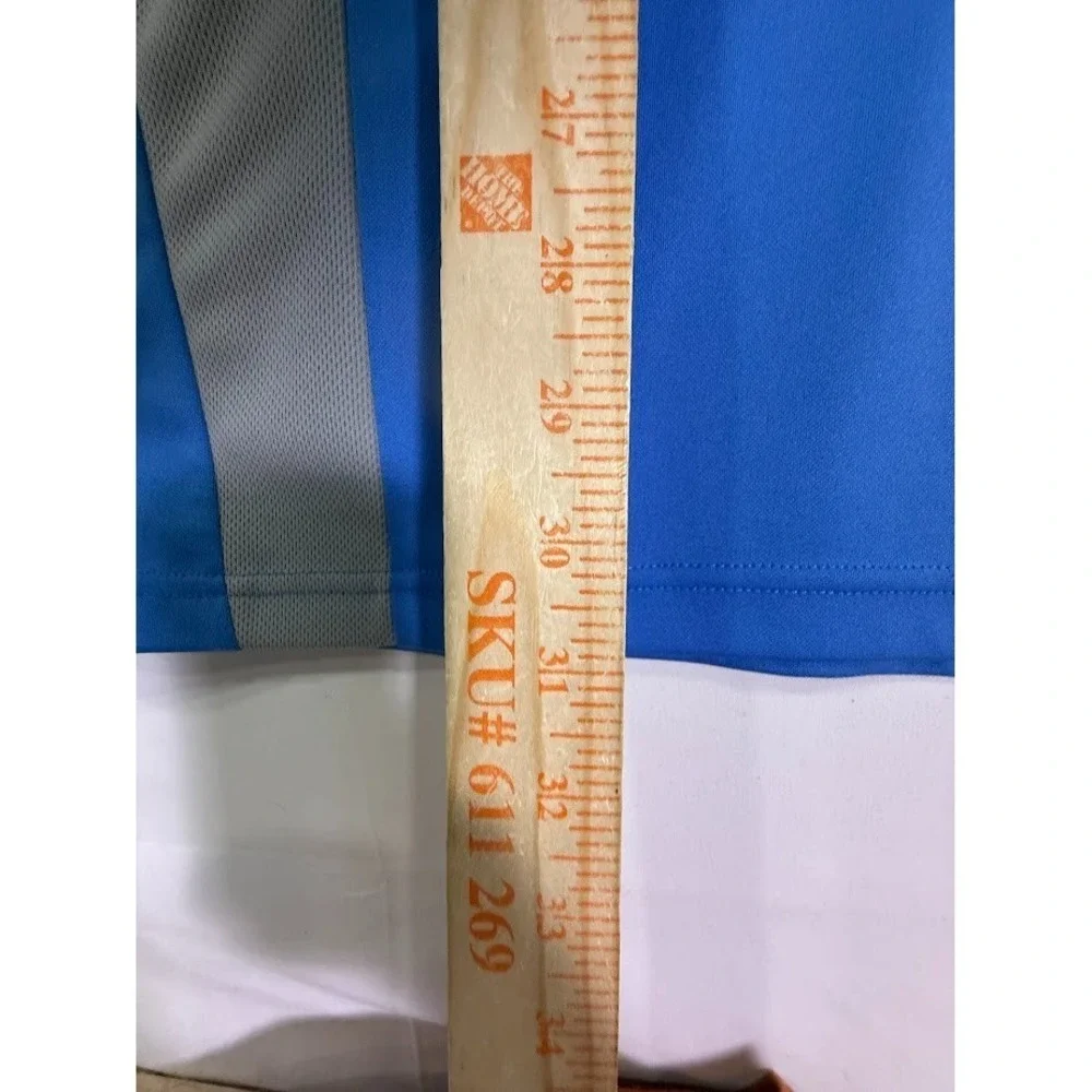 Detroit Lions Polo Shirt Mens XL Blue‎ NFL Football Team Apparel Short Sleeve